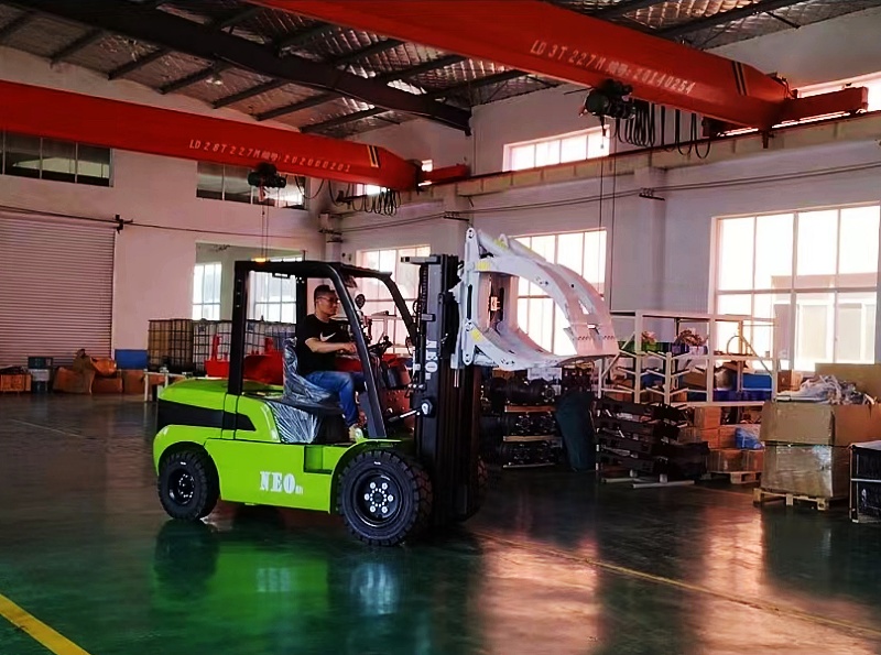 Electric forklift with diesel chassis