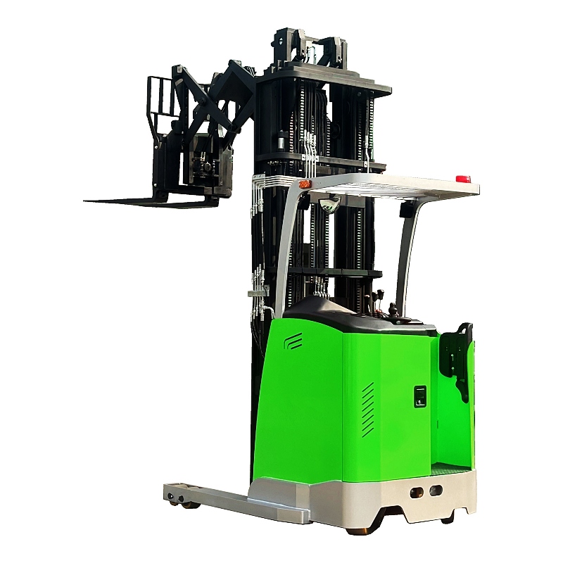 Stand On Type Double Deep Reach Truck Scissors Forklift